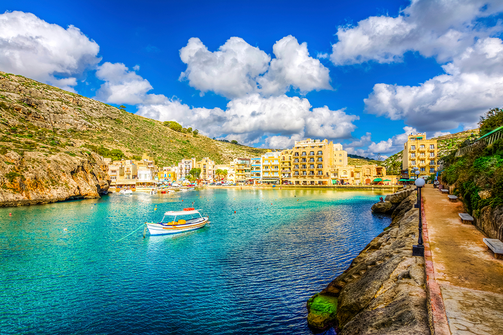 Xlendi Bay, Gozo Island, Malta mediterranean port destinations